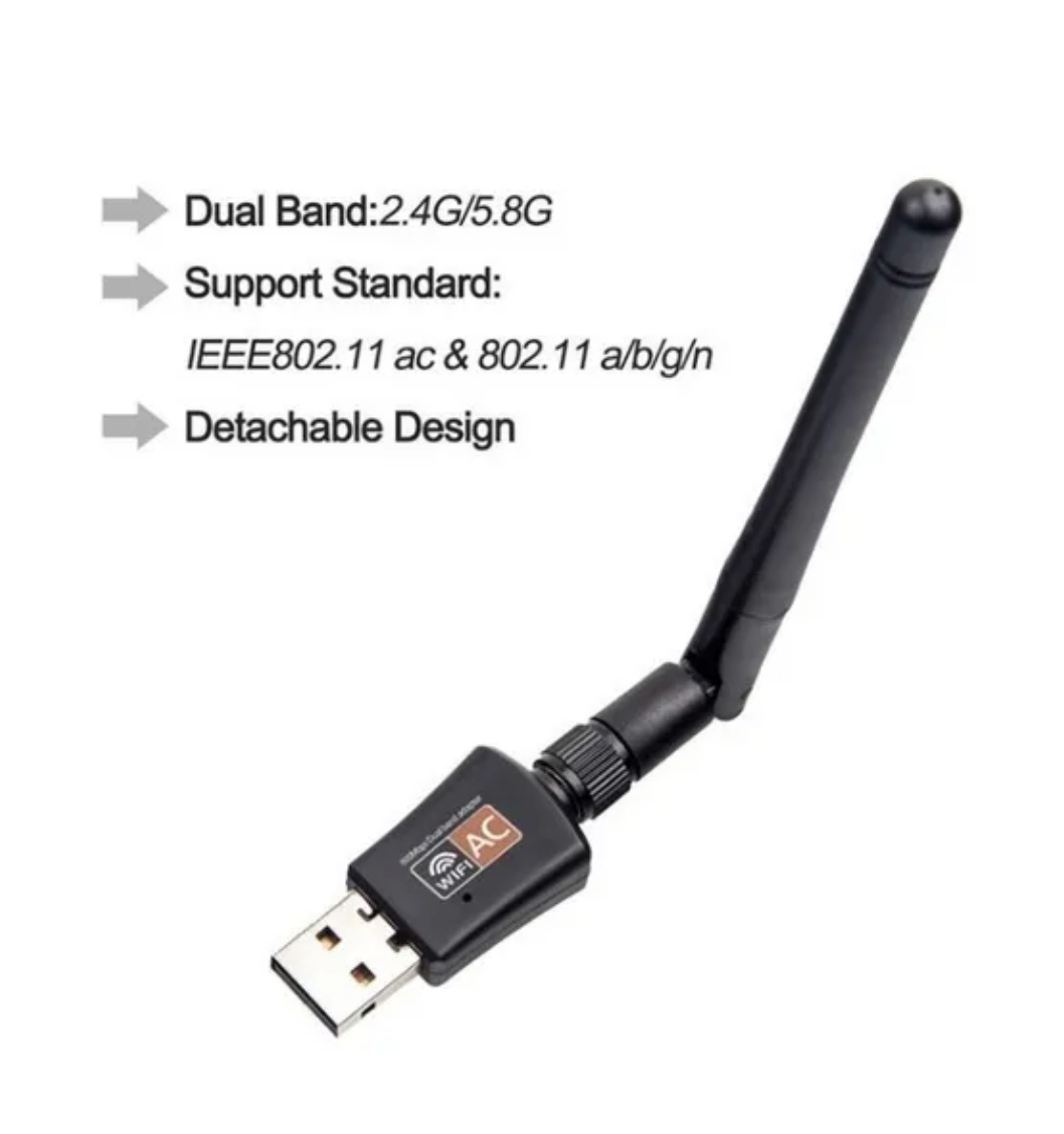 Antena Adaptador Usb Wifi Ultra Rápido Dual Band 2.4g + 5g