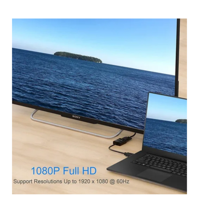 Adaptador Conversor Hdmi Vga Full Hd 1080p Laptop Tablet Pc - Imagen 2